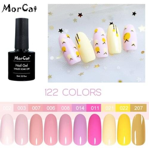 MorCat Nail Gel Polish Gel Lacquer Sweet Nail Art Design UV Soak Off Cherry Pink Series UV Gel Nail Polish 10ml