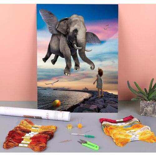 Woman Girl Printed Canvas 11CT Cross-Stitch Kit Embroidery DMC Threads Hobby Handmade Painting Knitting Package Sales