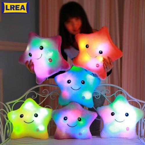 Colorful Star Luminous cushion Christmas gift, Led Light cushion,plush cushion, Hot Colorful Stars Birthday Gift
