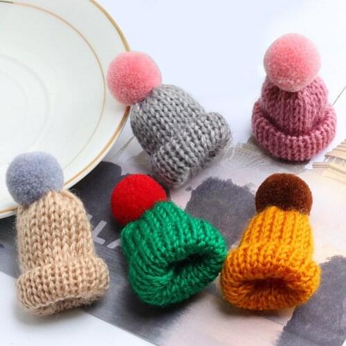 Mini Plush Ball Knitting Hat DIY Dolls Garment Handmade Sewing Material Soft Hat Bag Garment Art Craft Supplies Hair Accessories