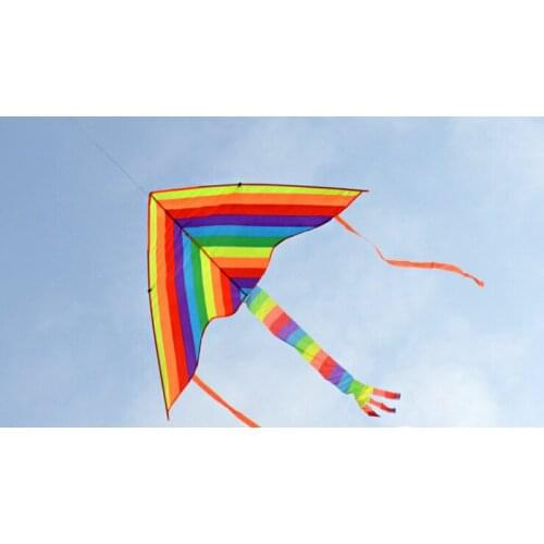 Fashion 1m Rainbow Delta Kite outdoor sports for kids Toys easy to fly