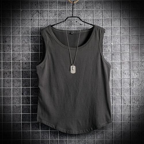 Mens Vest Summer I Loose Sports inside and outside Wear Hurdles Cotton Waistcoat Sleeveless T-shirt