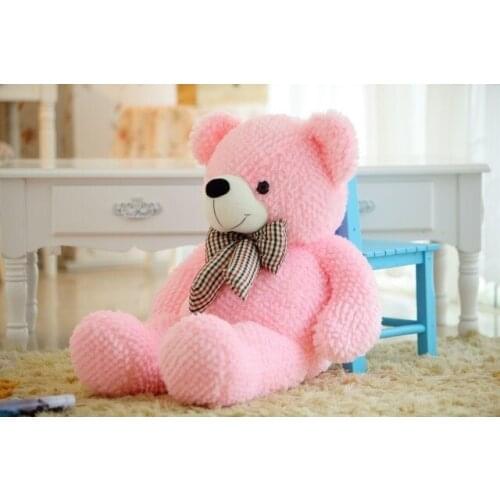 Stuffed animal plush 120cm tie teddy bear plush toy pink teddy bear doll gift t6135