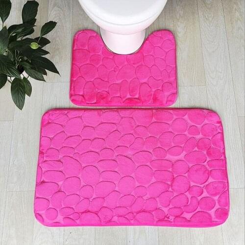 Bath Mat Set Toilet 2 Pcs/set Shower Carpet Bath Pvc Anti Slip Tape Bathroom Floor Mat Wc Matten Modern Bathroom Carpet b