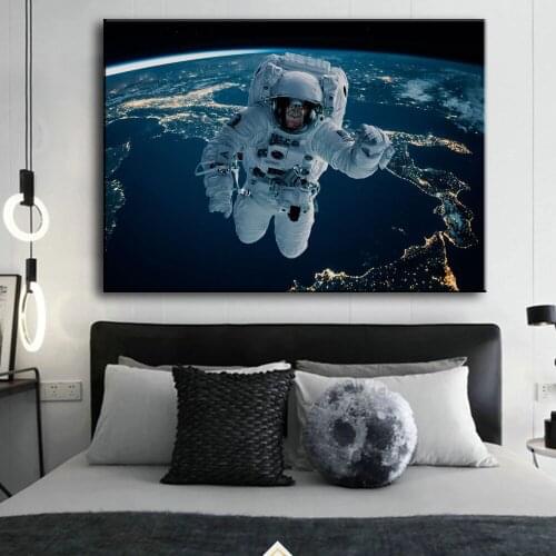 Funny Animal Monkey Space Astronaut Canvas Painting Wall Art Posters Prints Wall Picture for Living Room Home Wall Cuadros Decor