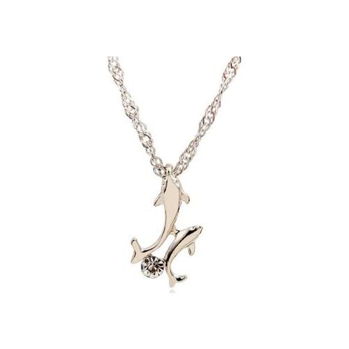 New fashion Wild rhinestone dolphin necklace For Women girl Accessories jewelry wholesale