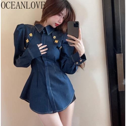 Женские джинсовые рубашки Oceanlove China At AliExpress