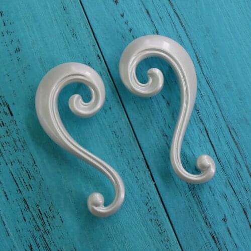 One pair Pearl white Kitchen Cabinet Pulls,CC 64mm Zinc Alloy Wardrobe door Furniture Dresser drawer Handles Pulls Knob