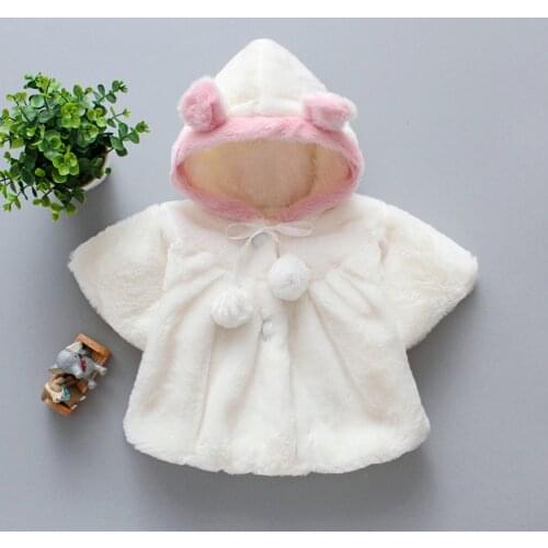 Autumn&winter clothing new childrens cotton padded clothes girls spring wool sweater cloak cloak jacket 80/90/100/110cm pink