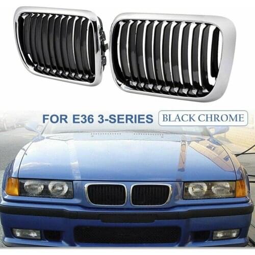 E36 Grill,Black Kidney Front Bumper Kidney Grille Grills For-BMW E36 3-Series 318I 323I 328I M3 1997-1999
