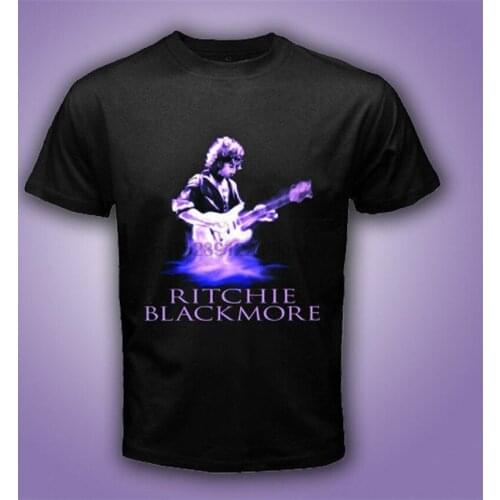 Ritchie Blackmore Classic Rock Guitar Deep Purple Black T-SHIRT Size S-3XL Mens Breathable Tee Shirt