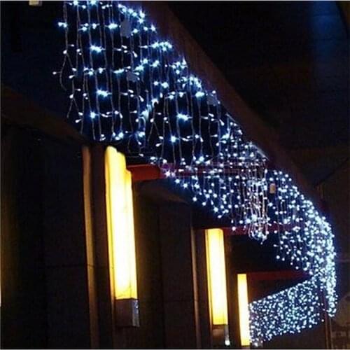 5M Christmas Garland LED Curtain Icicle String Lights Droop 0.4-0.6m AC 220V Garden Street Outdoor Decorative Holiday Light