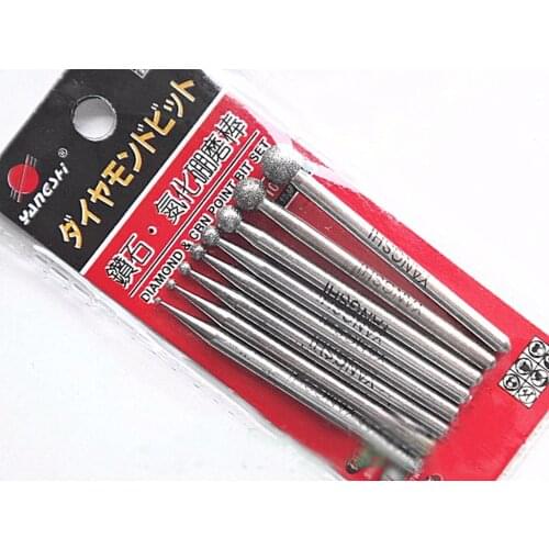 RZZ 10pcs/lot Dremel Rotary Tool Drill Bit Diamond Burrs Bur Bit Diamond Mounted Point Set Free Ship