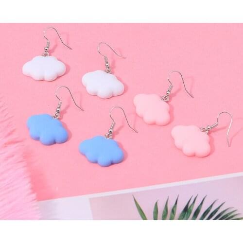 Cute Cloud Dangle Earrings for Women Simple Style Sweet Girl Ear Hook Jewelry Birthday Party Gift 2021 Korean Fashion Earrings