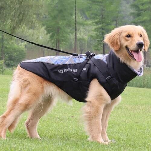 Reflective Waterproof Furry Collar Jacket Winter Warm Fleece Vest Thicken Coat Pet Clothing for Small Medium Large Dogs