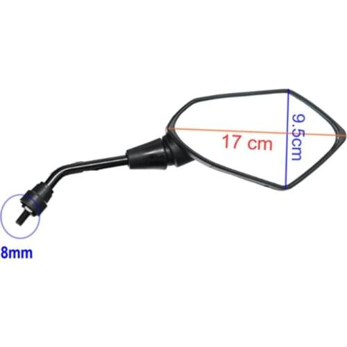 Universal 10mm Motorcycle Rear View Mirror, Diamond Pentagonal Rearview Mirror