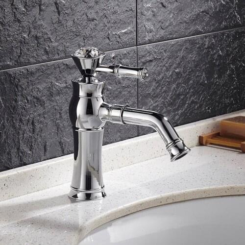 Vidric Chrome/Gold Basin Faucet Single Handle Basin Mixer Tap Hot & Cold Bathroom Faucet Sink Water Faucet