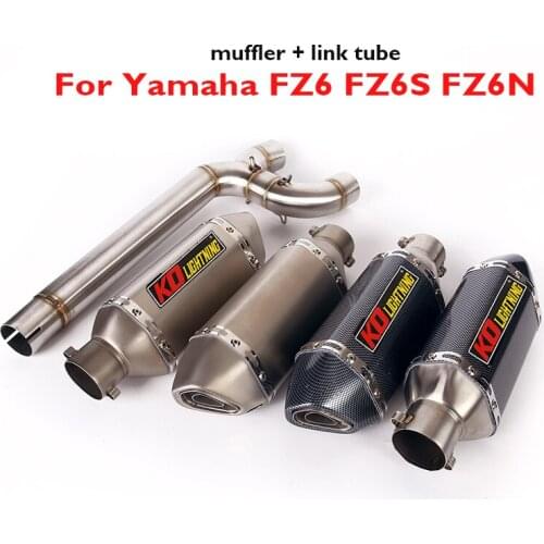 For Yamaha FZ6 FZ6N FZ6S Slip on 51mm Motorcycle Exhaust System Silencer Muffler Connection Link Pipe Middle Mid Tube