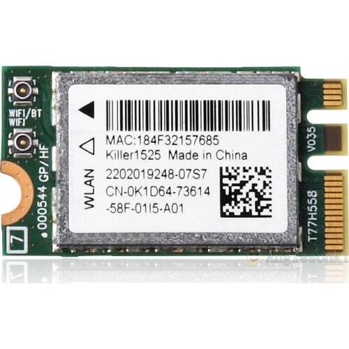 K1D64 0K1D64 for Bigfoot Networks Killer 1525 AC Atheros QCNFA34AC WIFI WLAN CARD+Bluetooth 4.1 NGFF Free Shipping