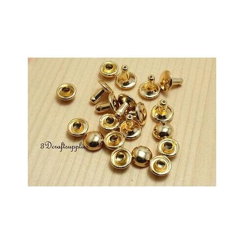 Rivets leather rivet bag clothing shoes dome studs 25 sets 8 mm golden H31