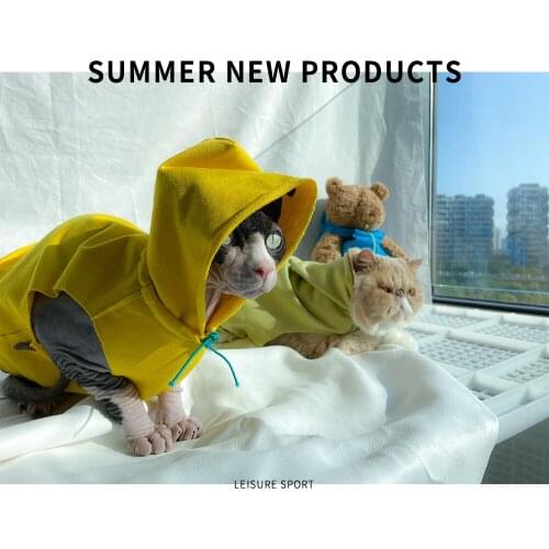 Pet Cat Vest Dog Clothes Thin Breathable Cotton Vest with Hood Sphinx hairless cat sphynx cat clothes