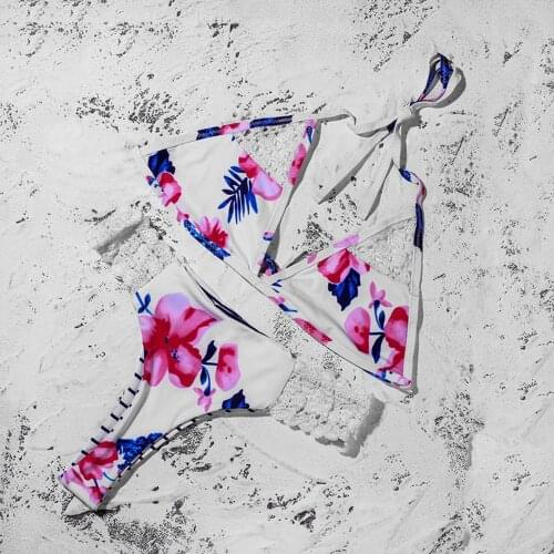 ZTVitality Sexy Push Up Bikini 2019 New Arrival Print Bikinis Knitting Patchwork Halter String Swimsuit Swimwear Women Biquini