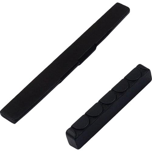 1 Set Ebony Slotted 6 String Guitar Saddle Nut for Classical Guitar DIY Parts Black