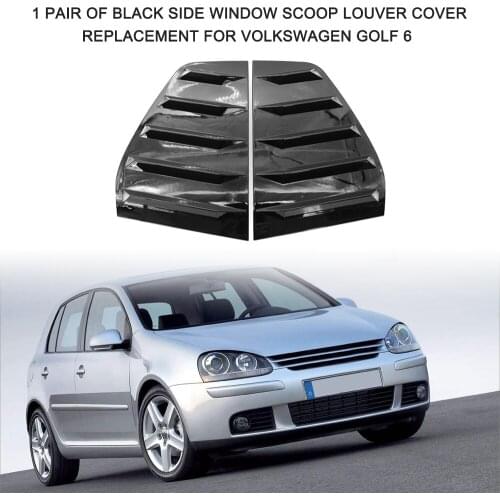 1 Pair of Black Side Window Scoop Louver Cover Replacement for Volkswagen Golf 6