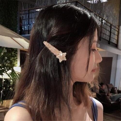 1 PCS New Hot Sale Women Hair Clips Beach Crystal Pearl Star Snow Metal Barrettes Hairpin Jewelry Fashion Brand Hair Accessories