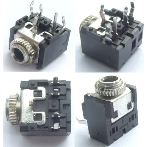 100 PC 5PIN 3.5mm 1/8" Headphones Player Radio Stereo Jack PCB Panel Mount Chassis