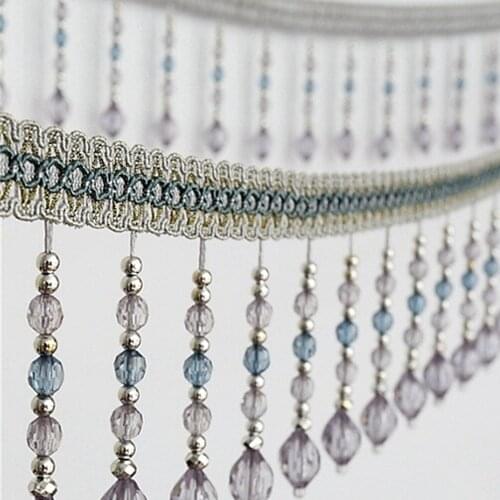 12meters Briaded Hanging Beads Tassel Fringe Trimming Applique Fabric Ribbon Tape Band Curtain Table Wedding Decorated T2583