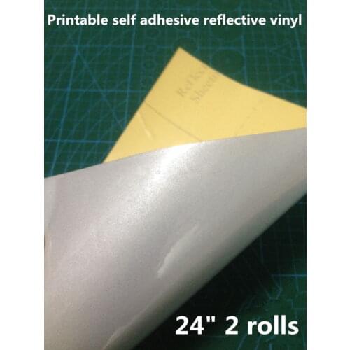 24"*45.7m rolls Eco solvent printable Reflective sticker,printable reflective film,reflective sheeting (2 rolls)