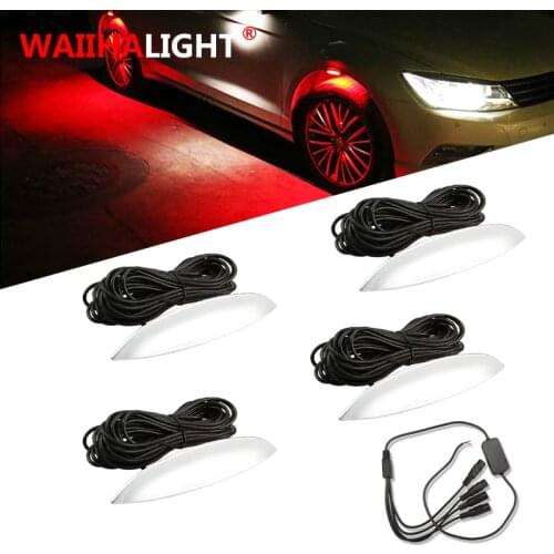 4pcs Car styling Flash Car wheel Eyebrow Lights 3 Mode Exterior ambience lights Atmosphere Lamps Universal Car Tyre Wheel LED