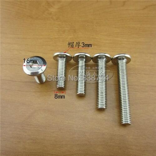 50pcs m8*25 steel with nickel connector screw,hex socket Bolts Kitchen Furniture Cabinet Connectors