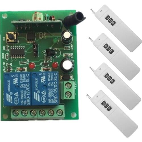 3000m 2CH DC 12V 24V Wireless Remote Control Switch Motor Inversion Forward/Reverse/Stop for Shutters/Gate