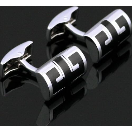 Barry.Wang Tuxedo Shirt Cuff links Buttons Formal 3 Styles Optional Black Enamel Cufflinks Studs Set Free Shipping