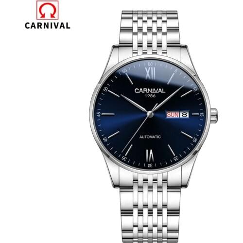 CARNIVAL Brand Automatic Business Watch Man Luxury Fashion Calendar Mechanical Wristwatches For Men Waterproof Relogio Masculino
