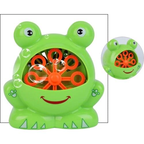 Kids Cute Funny Cartoon Electric Frog Automatic Bubble Maker Bubble Soap Blower Outdoor Toy Bathtub Soap Making Toys for Child