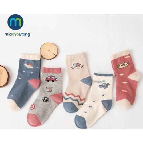 5 Pair Safe Comfort Warm Cotton Soft Steamship ET Rocket Child Boy Newborn Socks Kids Girl Baby Socks Miaoyoutong