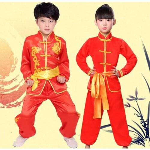 Children traditional chinese girl traditional dance costume lion dance dragon for kids folk dance boys clothing costumes boy