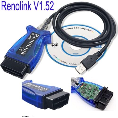 For Renault Renolink V1.52 OBD2 ECU Programmer USB Diagnostic Cable For Renault ECM/Key Programming Airbag Car Diagnostic Tool