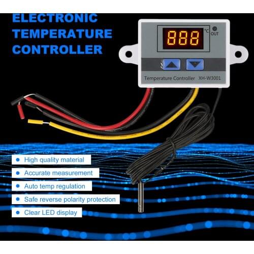 Electronic Temperature Controller LED Display Thermostat Module Temperature Temp Control Module Switch with Waterproof NTC Probe