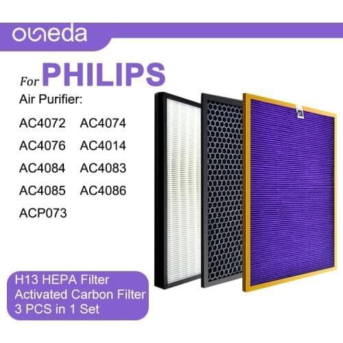 3 PCS for Philips Air Purifier AC4372 AC4373 AC4374 AC4375 Kit Formaldehyde Filter Carbon filter HEPA Dust Collection Filter