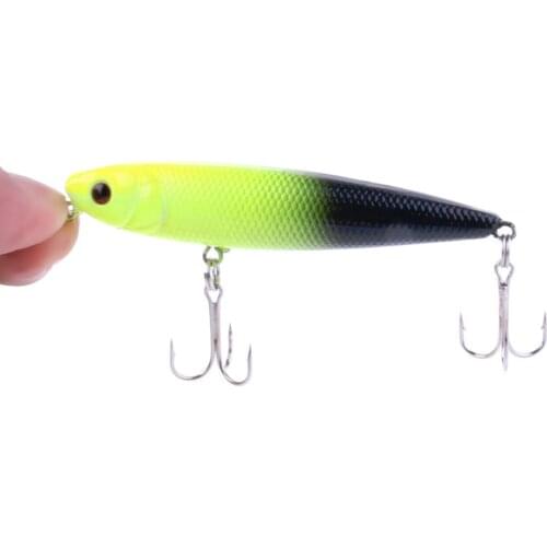 HENGJIA 1pc 8.5g 76mm Floating Pencil Fishing Lure Topwater Surface Fish Hard Bait Artificial wobblers bait fishing tackle