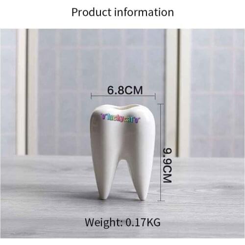 Innovative White Ceramic Tooth Shape Succulent Plants Flower Pot Modern Design Planter Basket Flower Vase Decor
