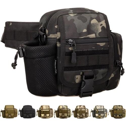 Camouflage Desert ACU CP Jungle shoulder bag tactical water bottle waist bag small male outdoor multi-function tool bait bag