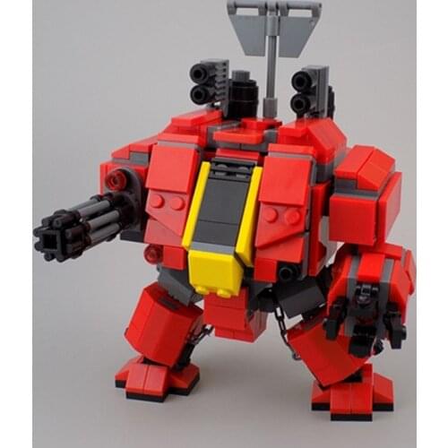 Red White 465Pcs+ DIY STEM MOC ZC-00 Mecha Model Small Particle Building Blocks Educational Toy Set For Kids Gifts