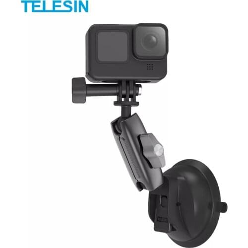 TELESIN Camera Suction Cup Bracket for GoPro MAX / GoPro Hero 9/8/7/6/5/4/3+/3/Session/GOPRO HERO 2018/DJI OSMO Action Camera