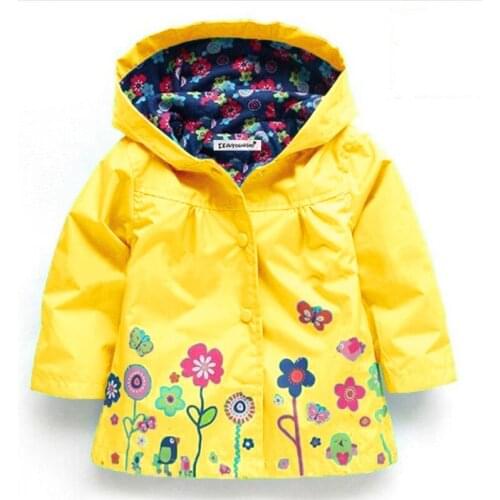 Baby Girls Jacket Autumn Spring Jacket For Girls Windbreaker Kids Outerwear Coat For Girls Waterproof Raincoat Children Clothes