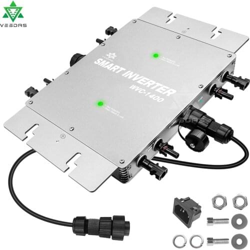 Ship From Brazil/Spain/USA Solar Inverter 1400W Grid Tie Inverter MPPT Micro Inversor Solar For 80-280VAC 4*350W Solar Panels